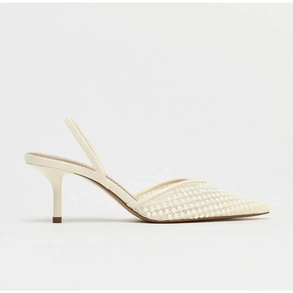 ZARA Blogger Fave!!! Embellished Slingbacks NWT US 7.5